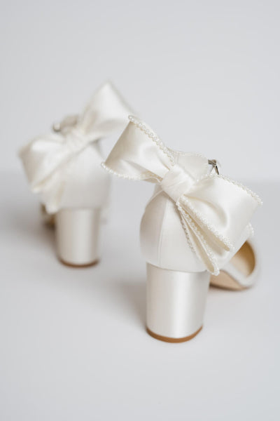 bella belle bridal block heels