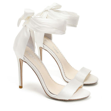 Bella Belle Shoes Anna Ivory Wedding Ankle Tie Shoes Bridal Strappy Heel