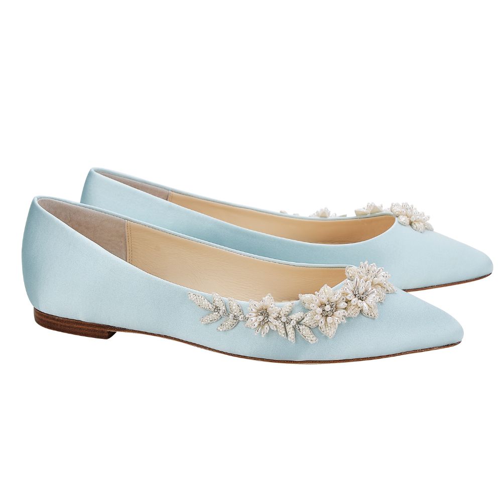 Blue Shoes Flats, Daisy Blue | Bella Belle