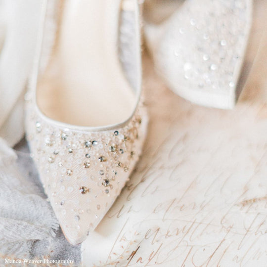 Bella Belle Shoes Elsa Nude Sequin Crystal Illusion Wedding Shoes
