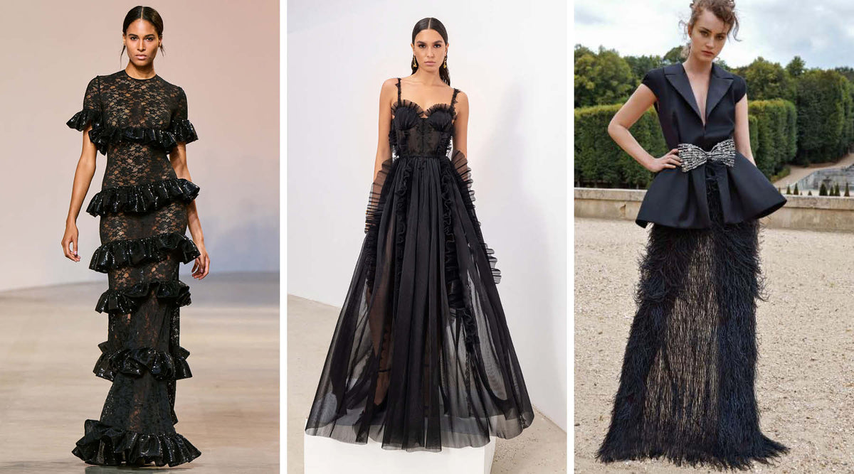 7 Designer Black Wedding Dresses and Black Wedding Shoes