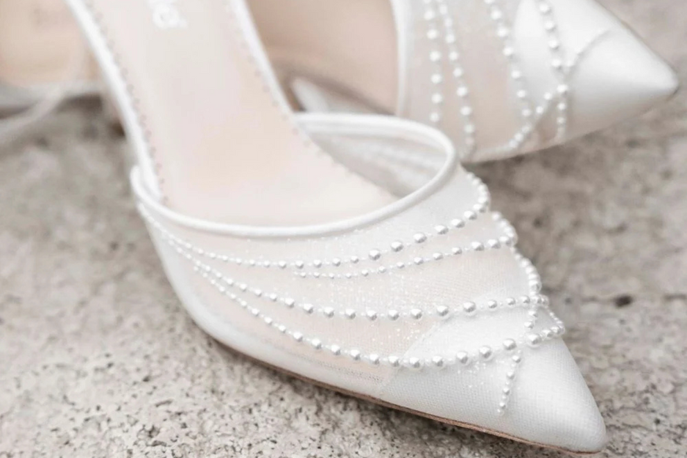 Perla Pearl Block Heels Available At Bella Belle Shoes