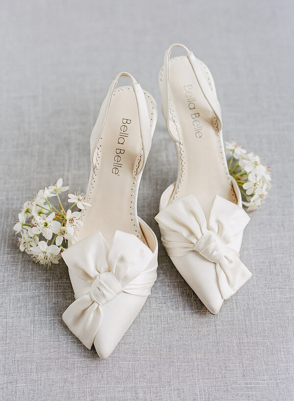 Modern Bow Wedding Shoes - Classic & Trendy | Bella Belle