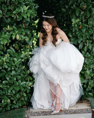 Bella Belle bride Alice in Norah flower and crystal wedding heels