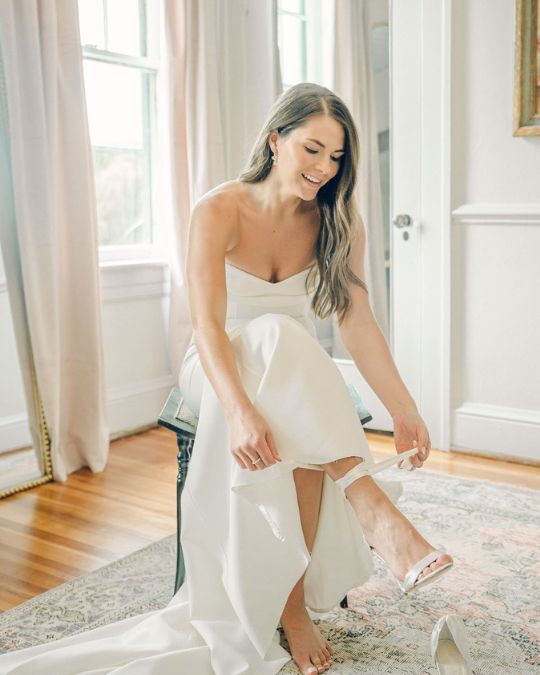 Bella Belle bride Madison in her Anna ribbon heels