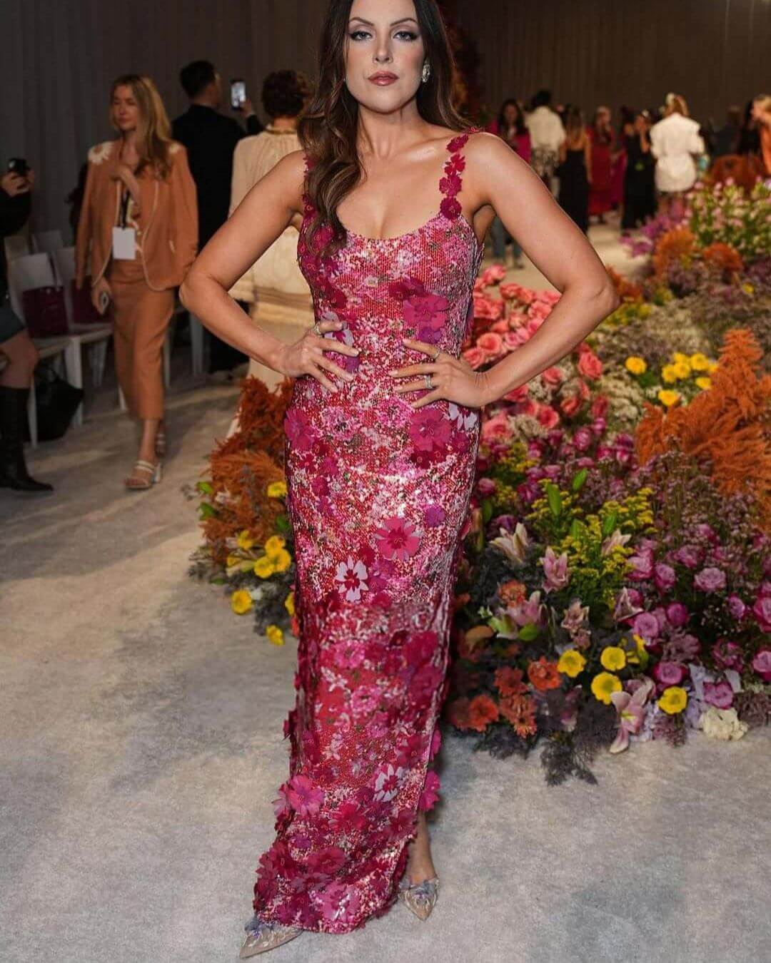 Actress Elizabeth Gillies wears bella belle eve to new york fashion week