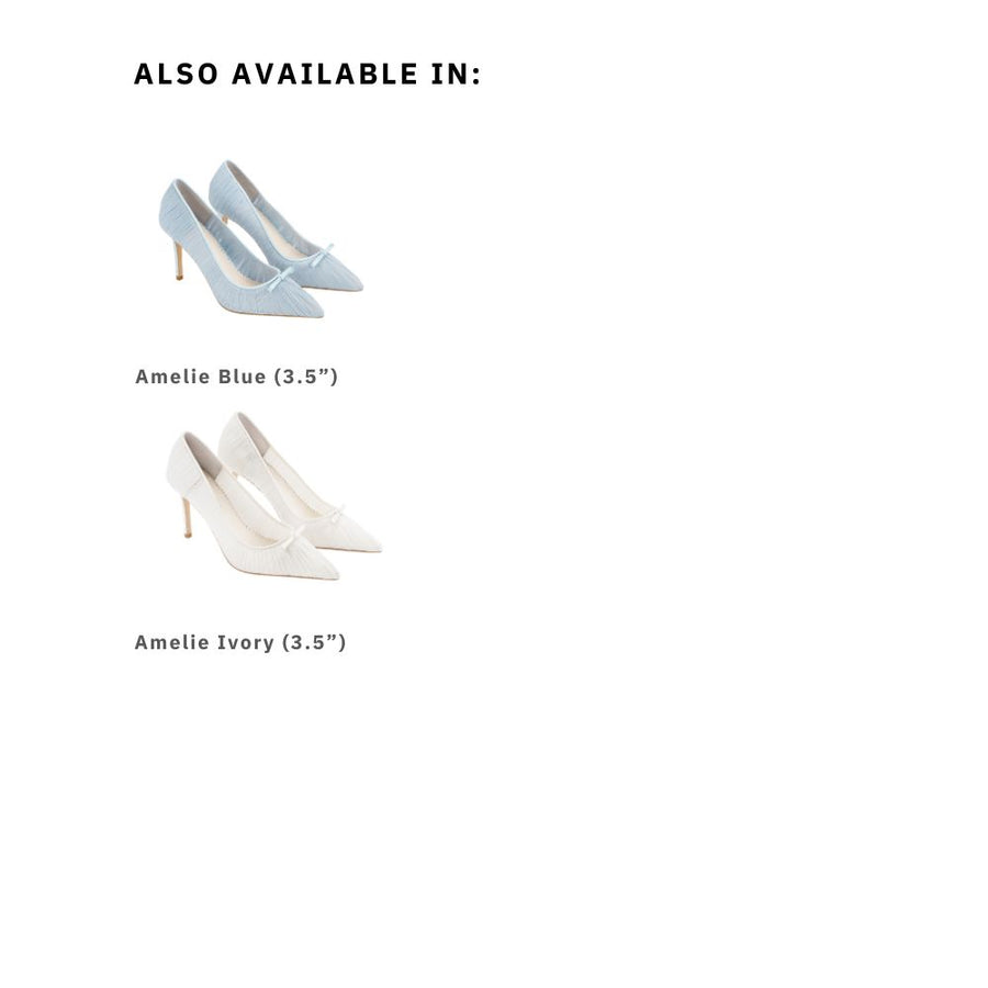 Amelie Pleated Silk Crepe Something Blue Wedding Shoes