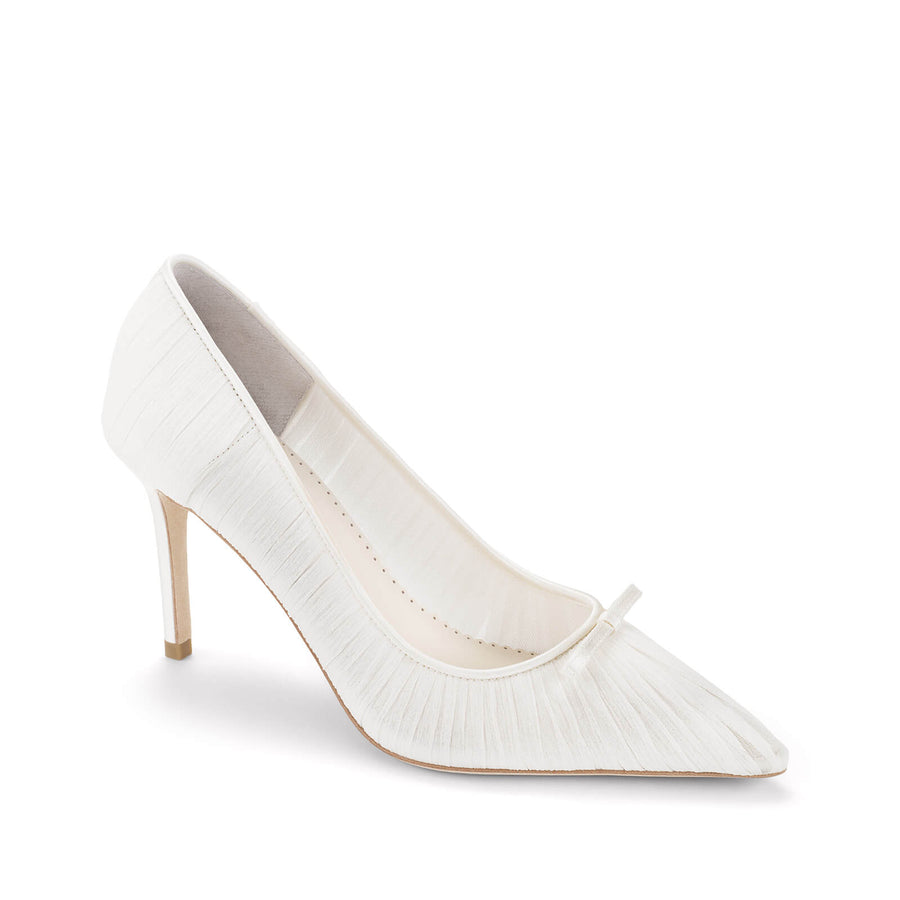 Amelie Pleated Silk Crepe Ivory Wedding Shoes