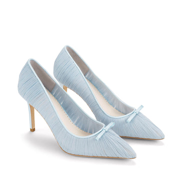 Amelie Pleated Silk Crepe Something Blue Wedding Shoes