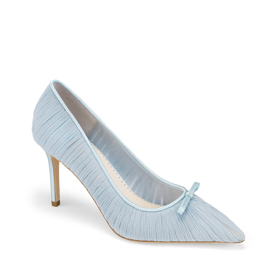 Amelie Pleated Silk Crepe Something Blue Wedding Shoes