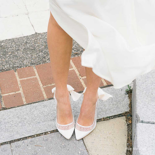 Bella Belle shoes gabrielle pearl heels for engagement shoot