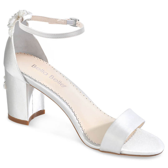 Bella Belle Fabiola 3D Embellished Block Heel Floral Wedding Shoes for Bride