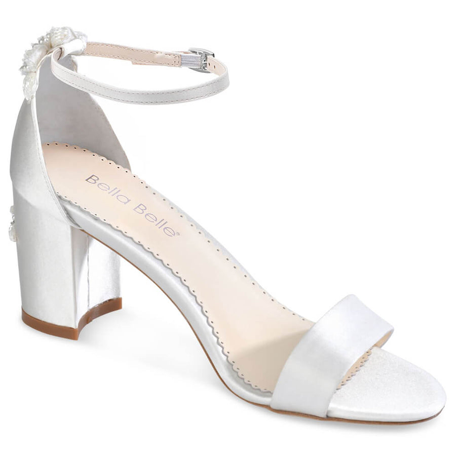 Bella Belle Fabiola 3D Embellished Block Heel Floral Wedding Shoes for Bride