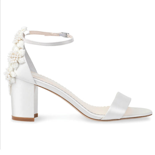 Bella Belle Fabiola 3D Embellished Block Heel Floral Wedding Shoes for Bride