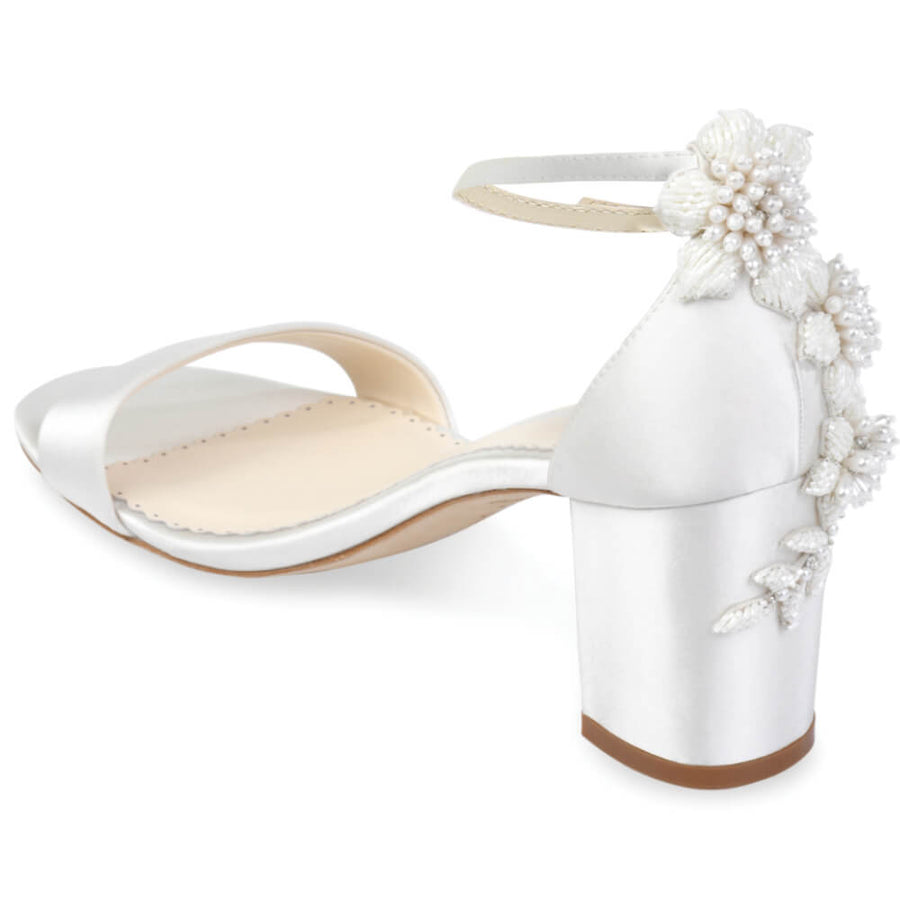 Bella Belle Fabiola 3D Embellished Block Heel Floral Wedding Shoes for Bride