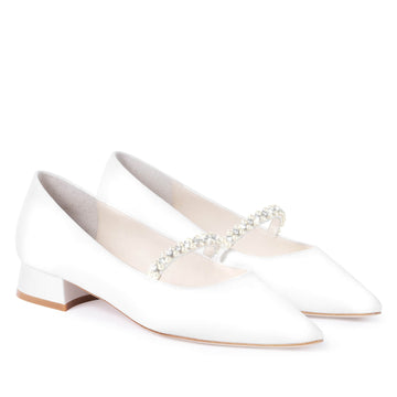 Bella Belle Lucy Pearl & Crystal Low Block Heels