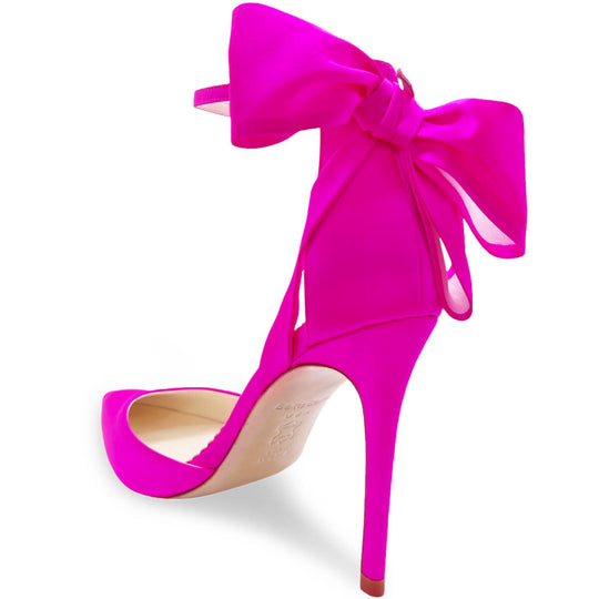 Bella Belle Mirabelle Barbie Hot Pink Heels with Ankle Strap Silk Bows