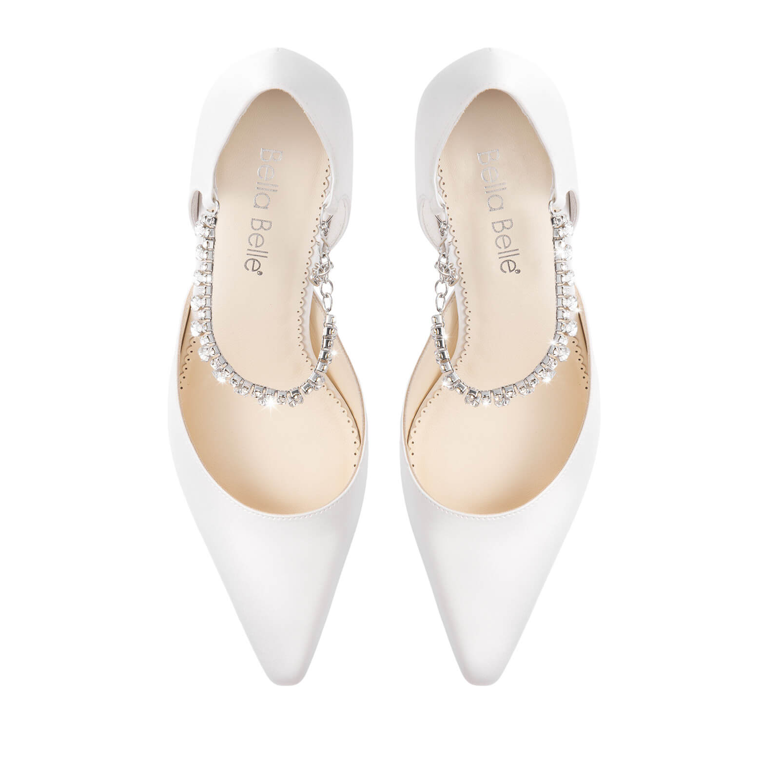 Regina Silk Bridal Pumps with Crystal Strap | Bella Belle