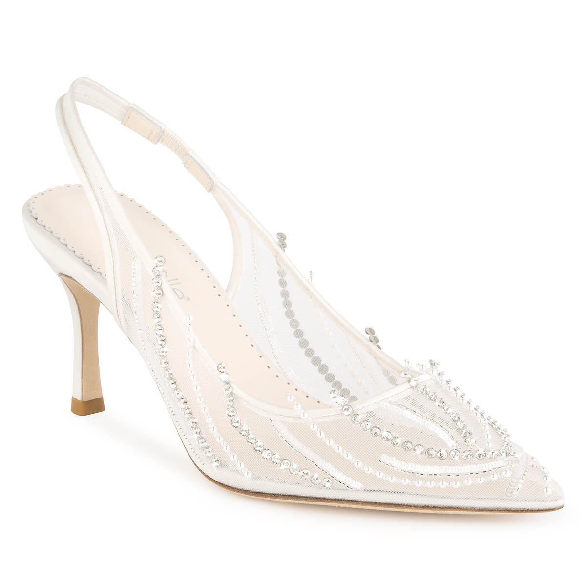 Bella Belle Shoes Anastasia Pearl and crystal bridal slingback heels