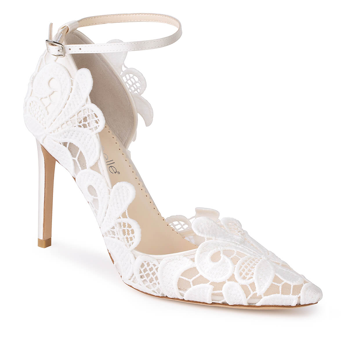 Bella Belle Shoes Odette Geometric Lace Bridal Heels Pumps