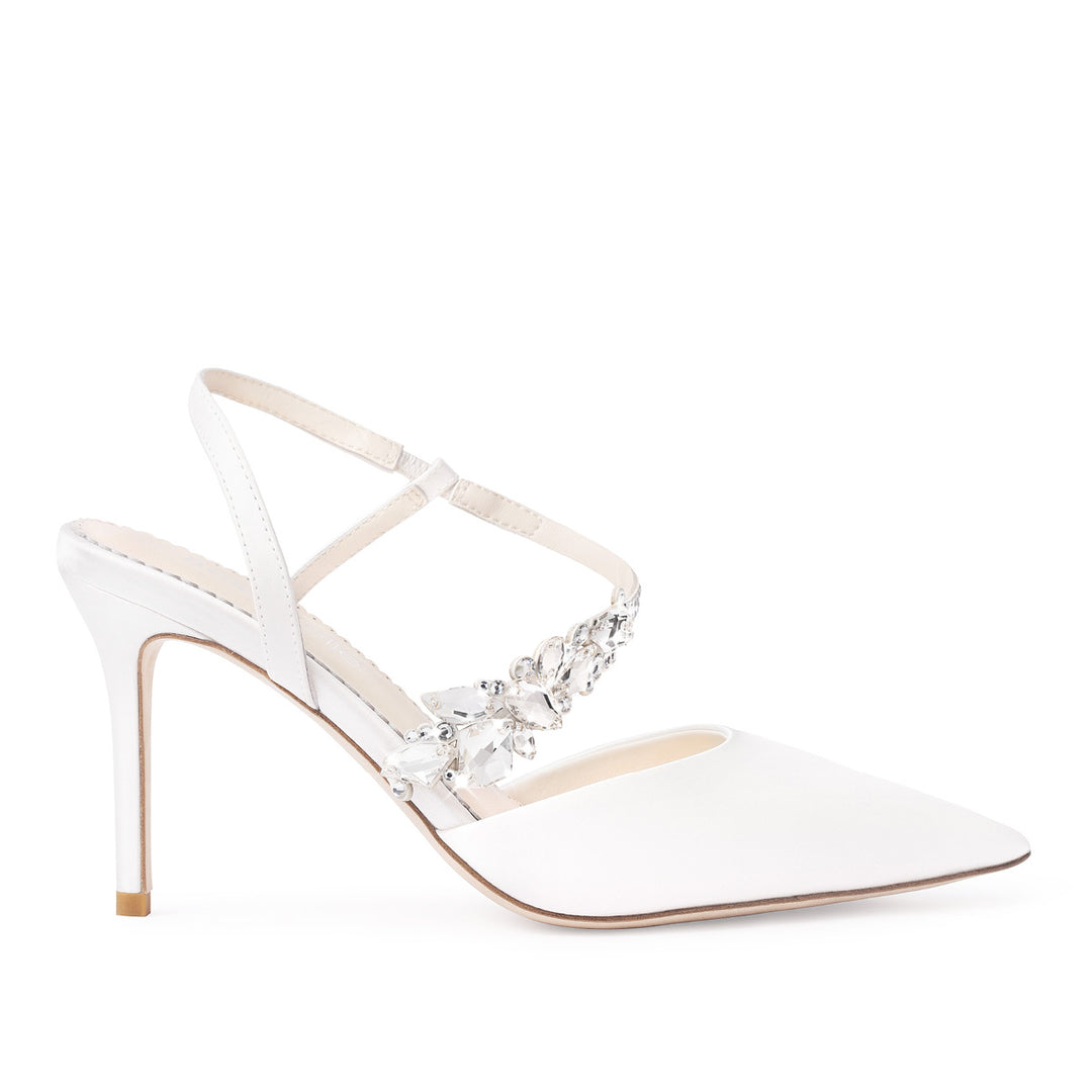 Bella Belle Lana Slingback Crystal Strap Heels