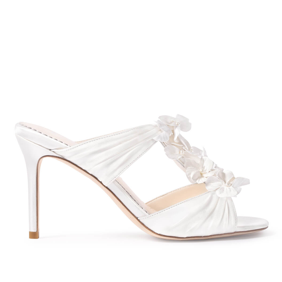 Stiletto High Heel Floral Bridal Mules - Nara