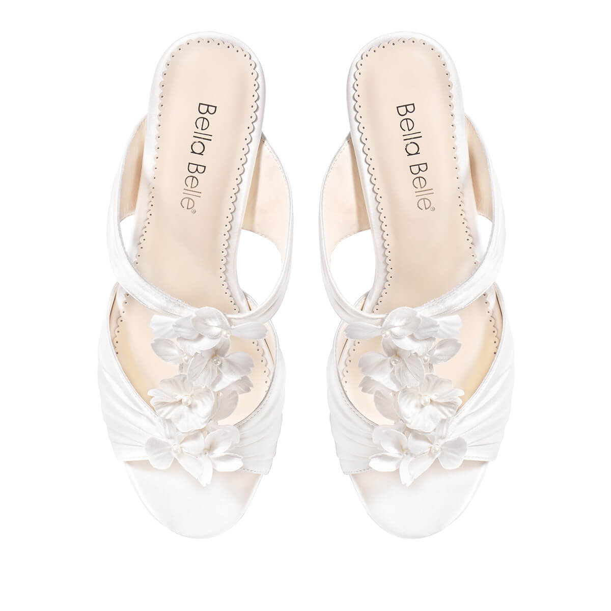 Stiletto High Heel Floral Bridal Mules - Nara