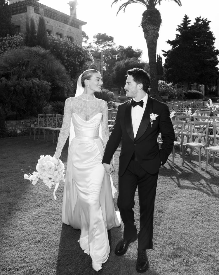 Celesta wearing 'Serafina' for her yacht welcome party.  Photographer: Haute Weddings