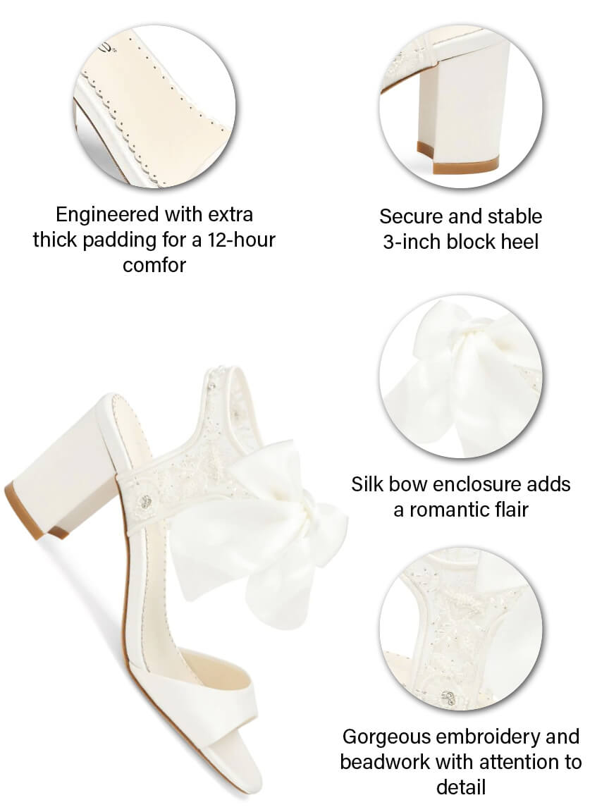 Bella Belle Women's Ivory Wedding Sandals - Block Heels - Open Toe - Size 9.5 Bella Belle Women's Ivory Wedding Sandals - Block Heels - Open Toe - Size 9.5