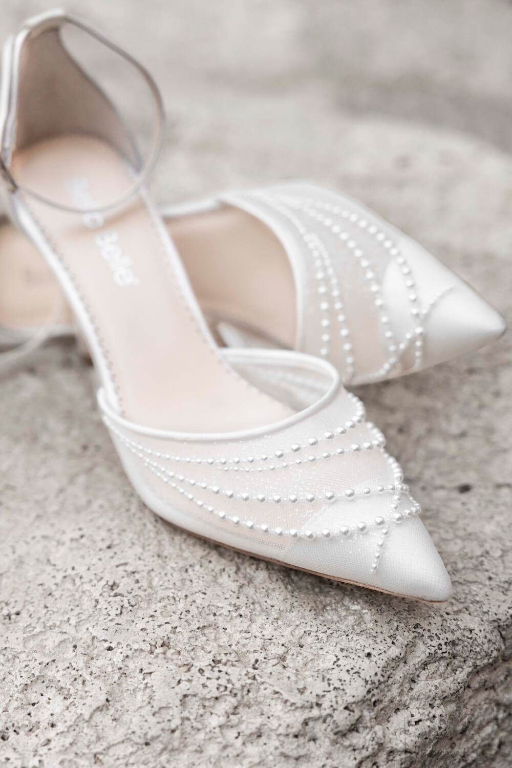bella belle perla pearl block heel