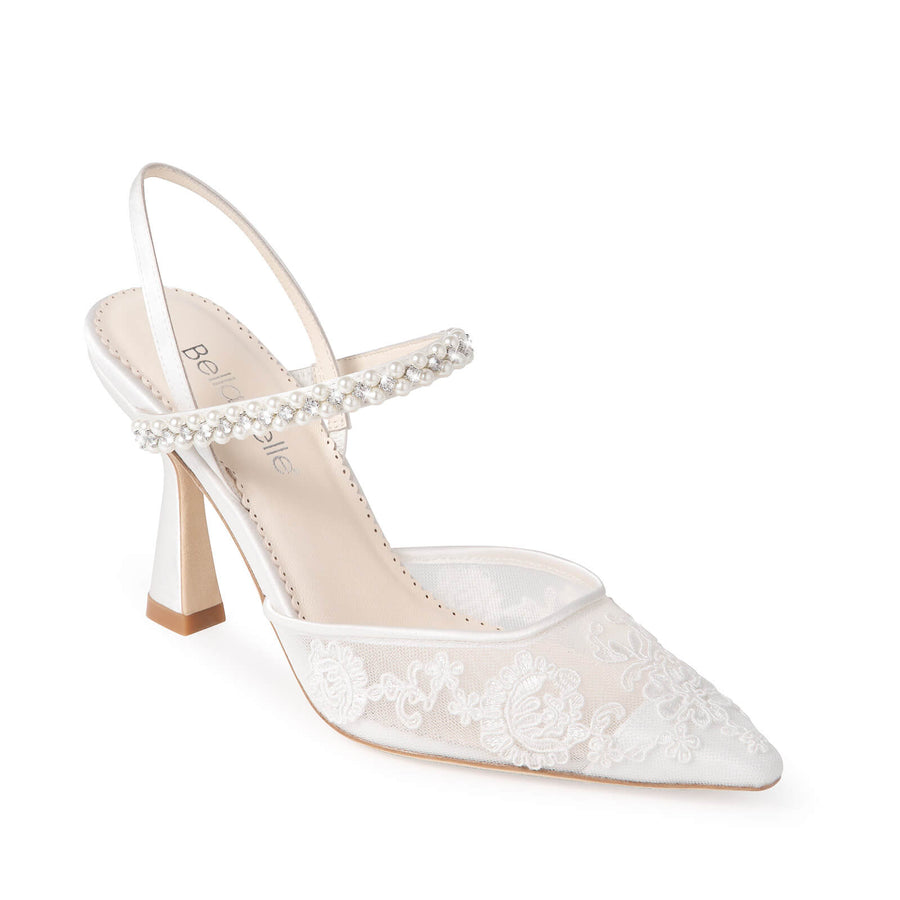 Daniela Lace Slingback Bridal Heels