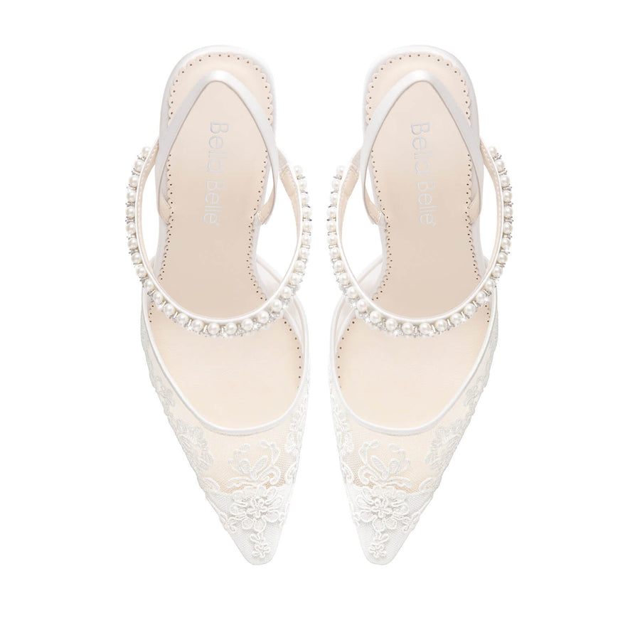 Daniela Lace Slingback Bridal Heels