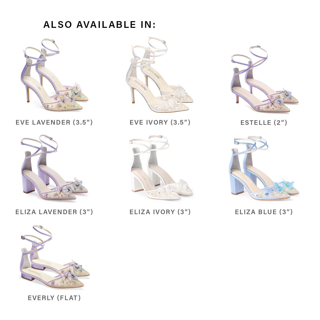 Lavender Butterfly Block Heels, Eliza | Bella Belle