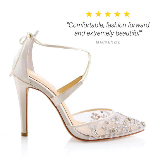 Bella Belle Shoes Florence Embellished Ivory Crystal Wedding Heel