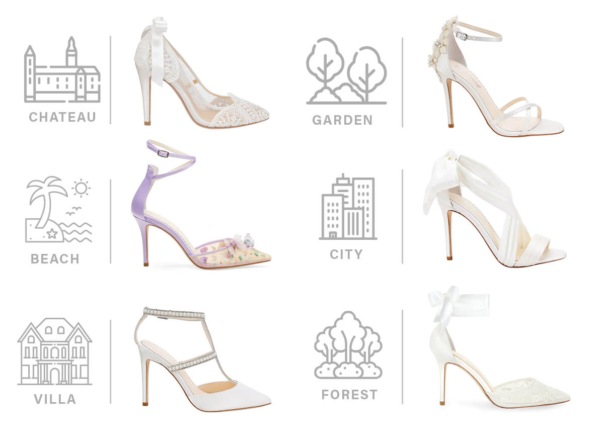 wedding heels based on your venue