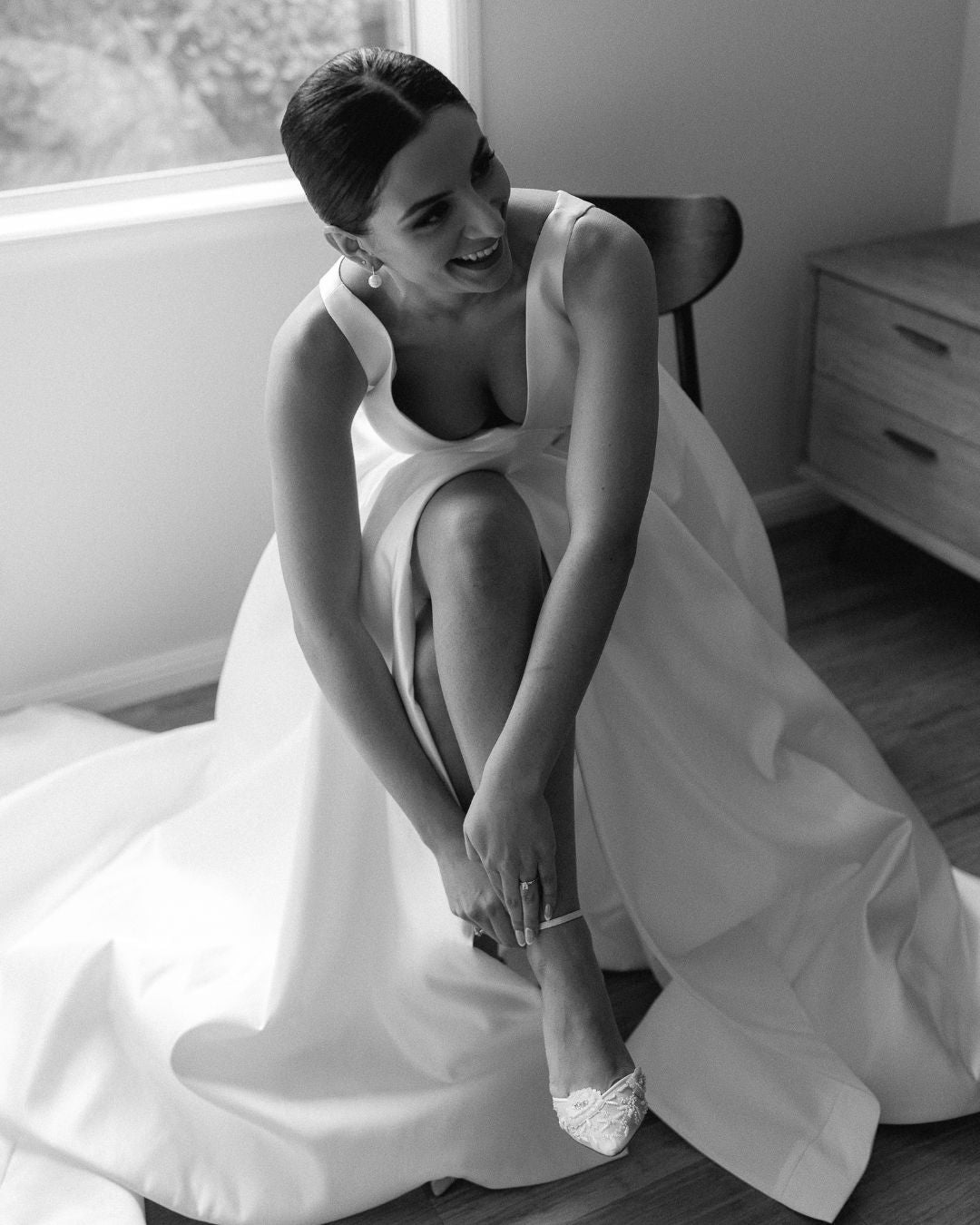 Bella Belle Brides Lucy wears Norah Ivory