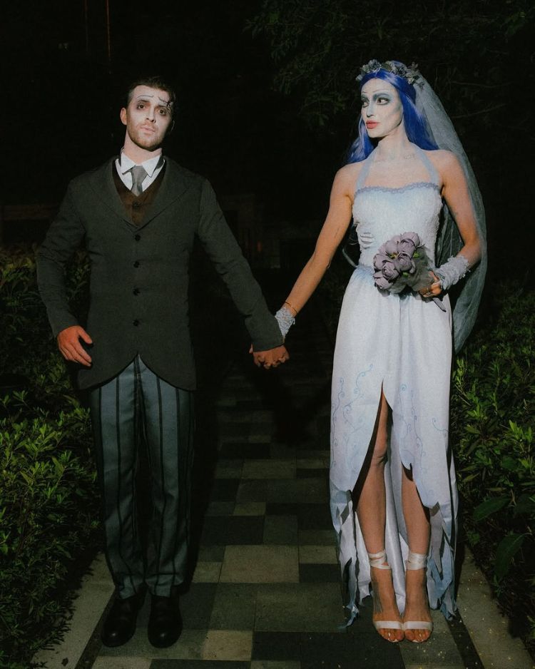 Model Marianne Fonseca (@mariannefonseca) wears 'Anna' for her halloween costume with fiance Drew Taggart (Chainsmokers)