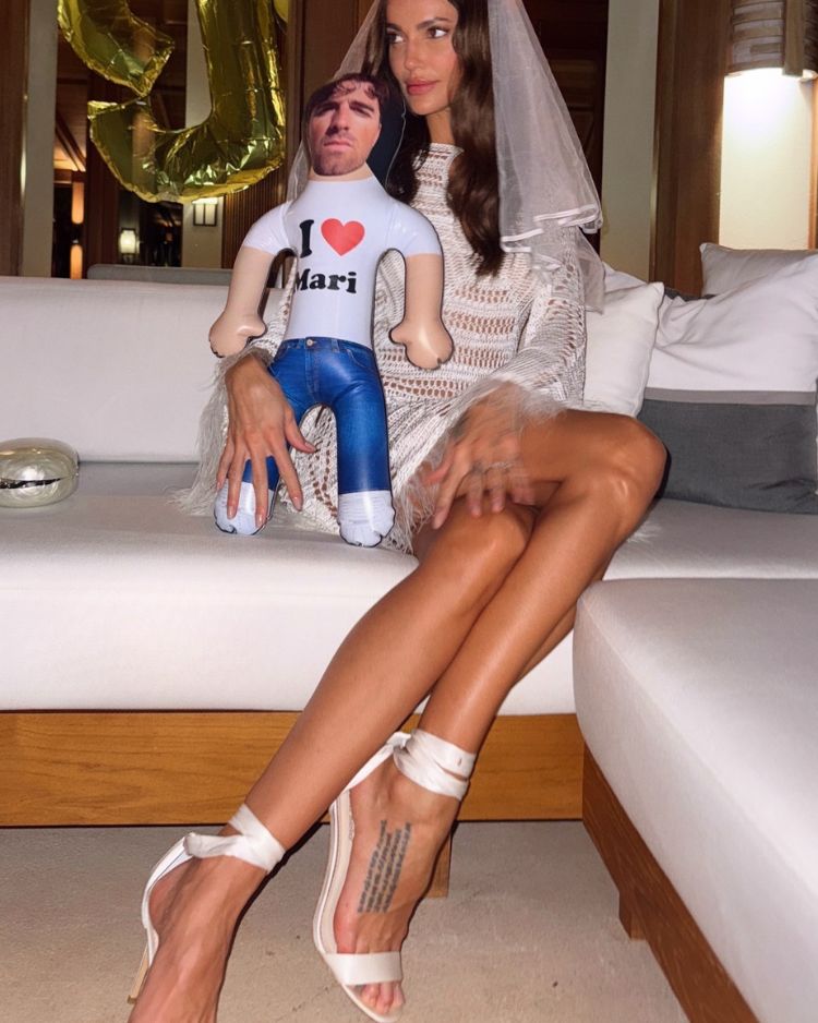 Model Marianne Fonseca wears Bella Belle Shoes Anna wedding heels for her bachelorette