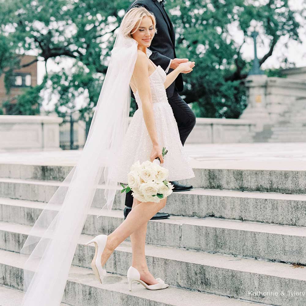 Ivory D'Orsay Wedding Heels with Bow