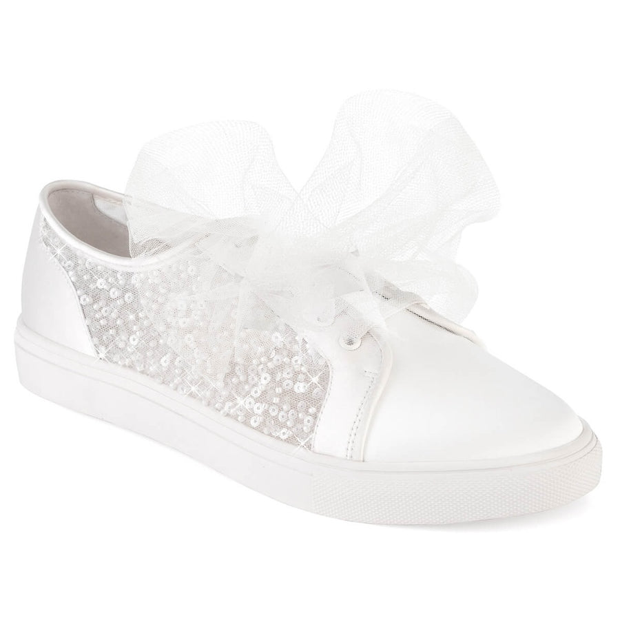 bella belle isadora sparkly wedding sneakers with removable tulle bow