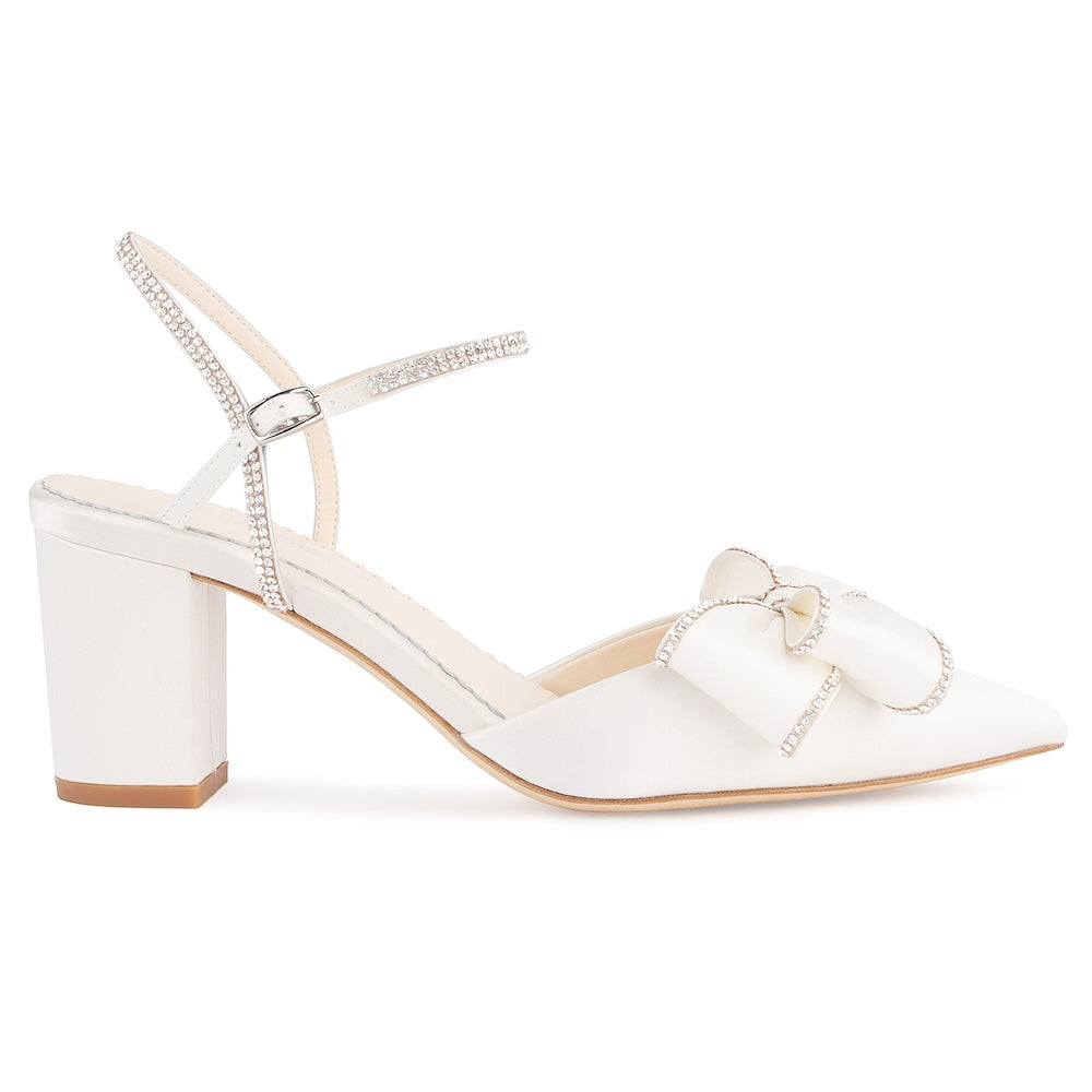 bella belle palmer crystal embellished wedding shoes with bow and block heel