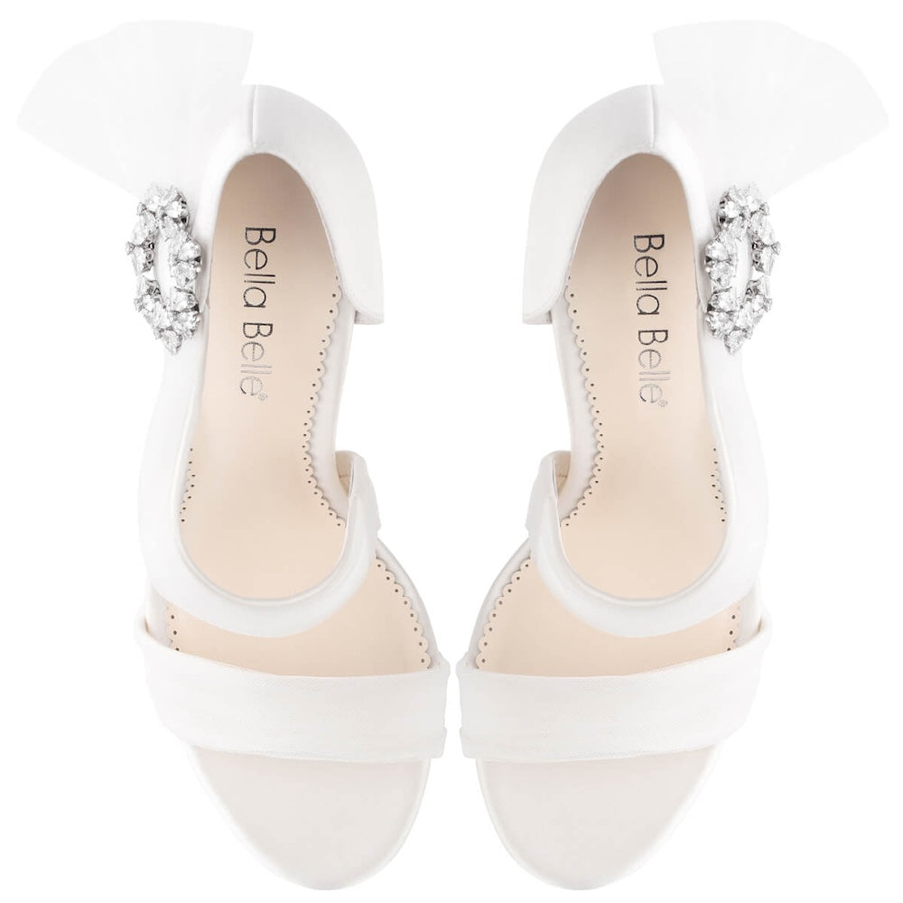 bella belle presley ankle wrap tulle wedding shoes with crystal buckle