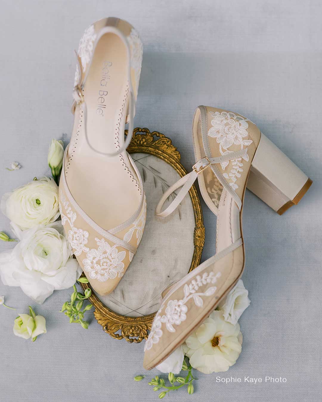 bella belle shoes chelsea nude lace block heels
