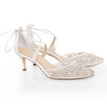 Wide width wedding shoes low heel Clearance