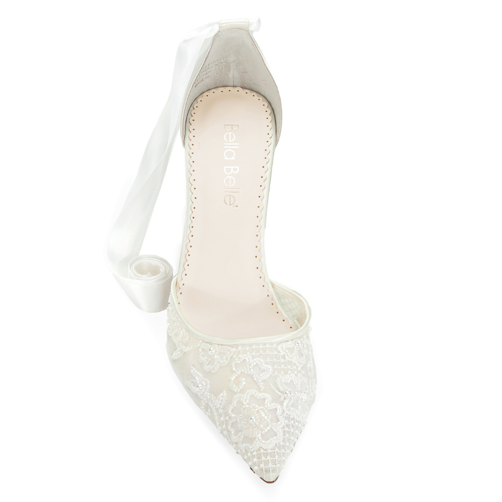 Bella Belle Shoes Penelope Lace and Pearl Wedding Shoes
