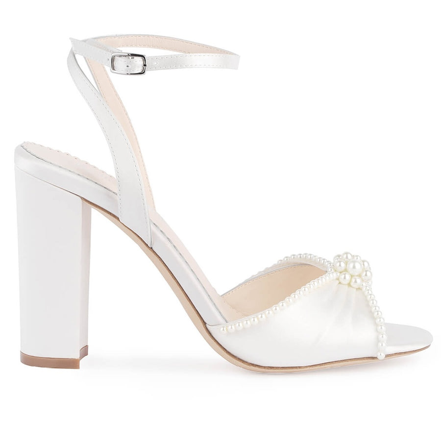 bella belle tinsley open toe pearl block heel wedding shoes