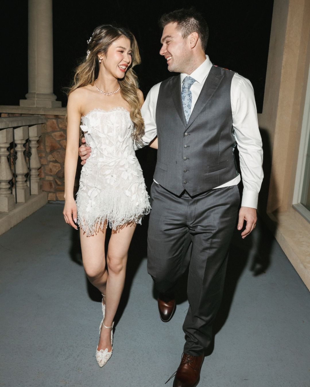 bella belle brides kimchii wearing odettte lace wedding shoes