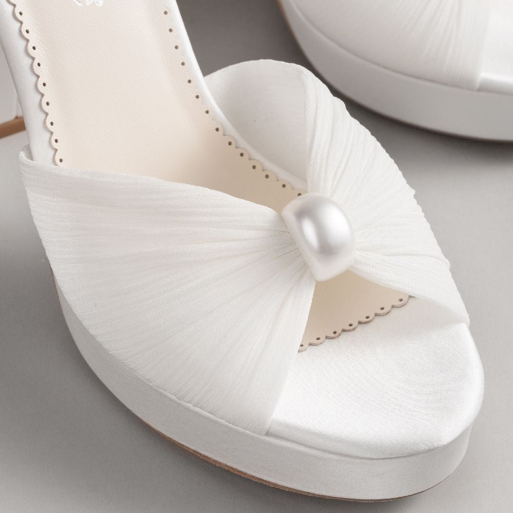 Lexi Pearl Platform Bridal Heels | Bella Belle