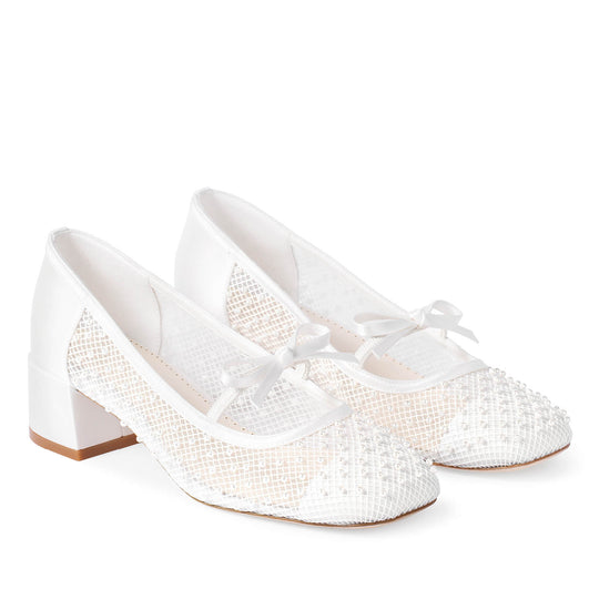 bella belle Millie Pearl Mary Jane Low Block Heels