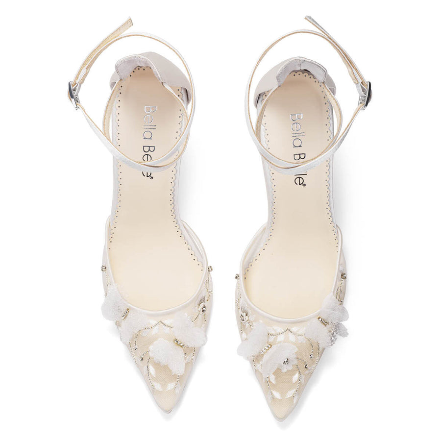 bella belle shoes eve Ivory Butterfly Heels, Garden Party Shoes